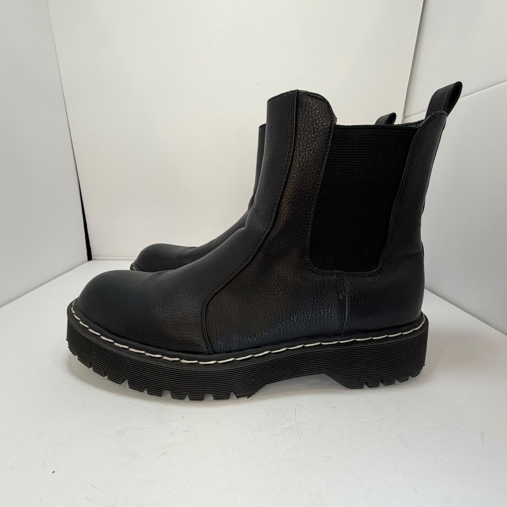 Sincerely Jules Hippie Black Platform Chelsea Lug Sole Boots P1HIP01 Womens 8.5M